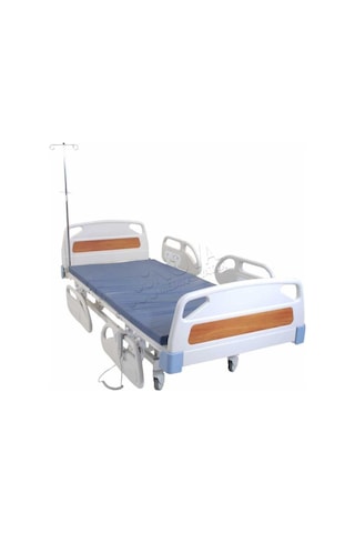 2 Motorlu Ful Abs Hasta Karyolası - Hastane Tipi - Sünger Yatak Ve Serum Askısı Dahil