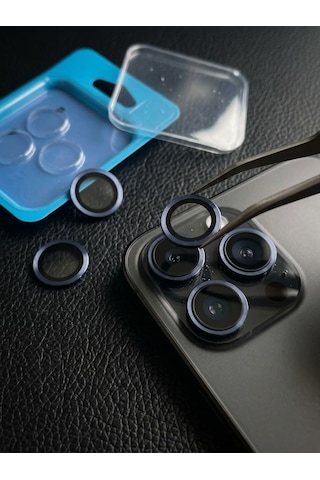Apple iPhone 17 Pro Max Uyumlu Kamera Koruyucu Lens Lacivert