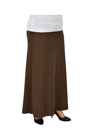 Kadın Kumaş Lastikli Kemer Balık Model Etek Bgl-st04204 Açık Kahverengi