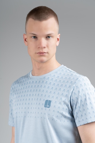 Maraton Regular Erkek Bisiklet Yaka Sisli Mavi T-shirt Sisli Mavi
