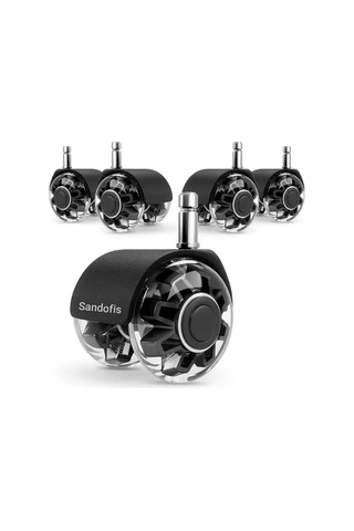 Premium Sessiz Ofis Koltuğu Tekerleği,5 Adet,11mm Standart Ölçü, 50mm Çap,siyah, Sessiz Hareket Diğer