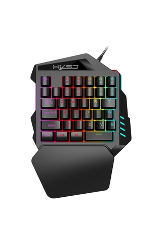 Samdoo Hxsj J50 Tek Elle Oyun Klavyesi - 35 Tuş, 5500 Dpı, 7 Butonlu, Rgb Aydınlatmalı, Ergonomik Diğer