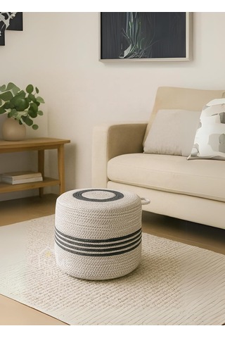 Natureline Jüt Puf Salon Pufu Antre Puf Makyaj Masası Ve Yatak Odası Banyo Puf Teras Veranda Ve Balkon Uyumlu Hasır Diğer