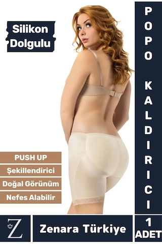 Kaymaz İz İç Göstermez Push Up Popo Kaldırıcı Şekillendiren Silikon Dolgulu Destekli Şort Korse Ten