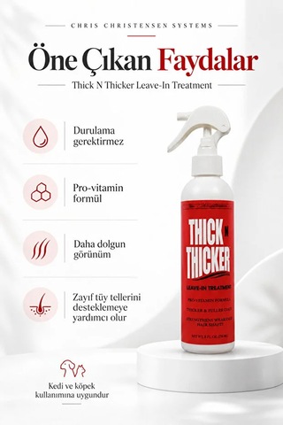 Chris Christensen Thick N Thicker Durulama Gerektirmeyen Güçlendirici Kedi Ve Köpek Hacim Spreyi 236 Ml
