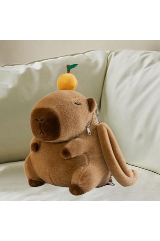 Homyl Capybara Sırt Çantası Günlük Sevimli Omuz Alışveriş Turuncu