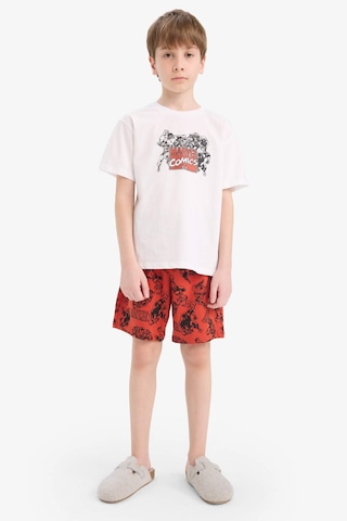Defacto Erkek Çocuk Marvel Comics Pijama Takımı Kısa Kollu Üst Şort E2702a825hswt34 Beyaz