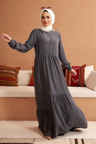 Neways 6575-Liyosel Elbise Gri