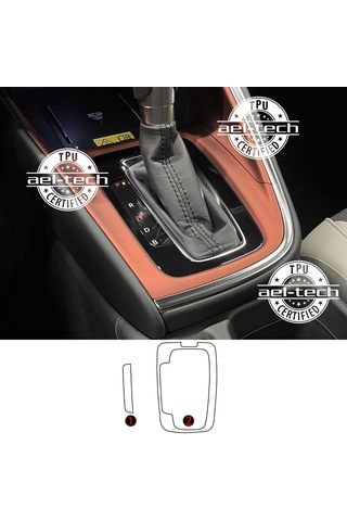 Honda Hr-v Uyumlu Vites Etrafı Piano Black Tpu Koruyucu 2li Set 2