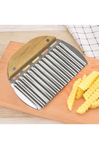 Kırmızı - Mutfak İçin Paslanmaz Çelik Patates Dilimleyici, Ev İçin Patates Dilimleyici, Dalgalı Patates Dilimleyici Stokta Diğer