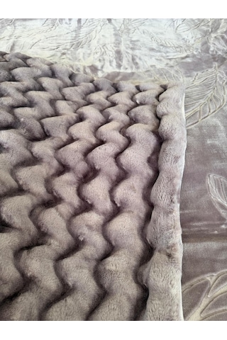 Aslan Bubble Çift Taraflı / Çift Katlı /çift Kişilik/ Lüx Battaniye/ 4,5 Kg / Modern / Şık / Çeyizlik Açık Mor