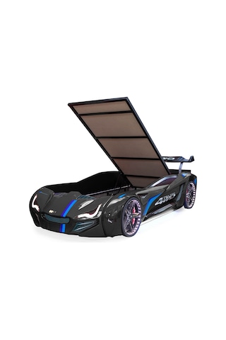 Setaymobilya Arabalı Yatak, Siyah Mercedes Full Ledli Bazalı Arabalı Yatak