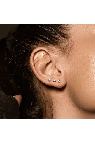 Spikes Titanyum Piercing Labret, Helix, Tragus Ve Kıkırdak Küpe 124169368 Gri