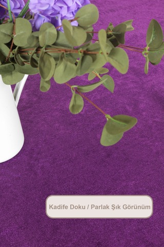 Elart Kadife Masa Örtüsü Dikdörtgen 150x220 Cm Mor Mor