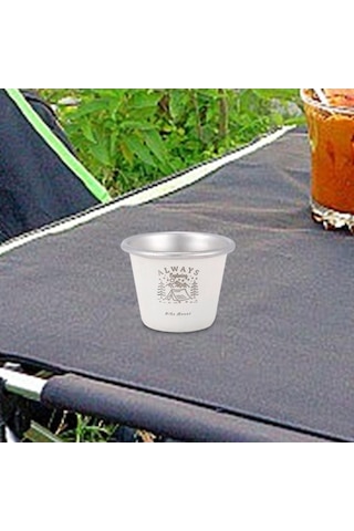 Pazly Kamp Kahve Kupa Bira Paslanmaz Çelik İçecek Süt Beyazı Bardak Beyaz