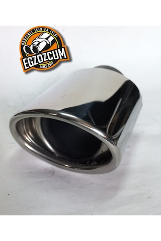51 Mm Tekli Krom Oval Yassı Kesik İçi Dolu Egzoz Ucu Eksoz 1 Adet--egzozcum