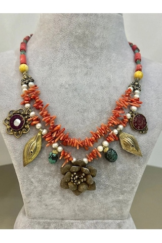 Karışık Taş Tasarım Kolye 204