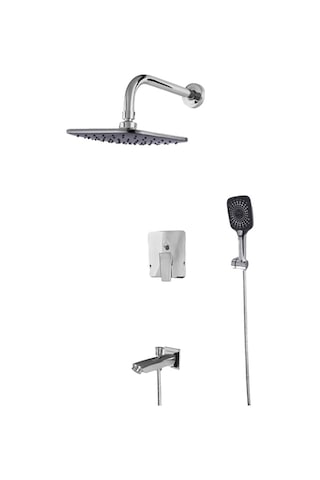 Newarc Drop Ankastre Banyo Bataryası Valfli Gagalı Set Krom