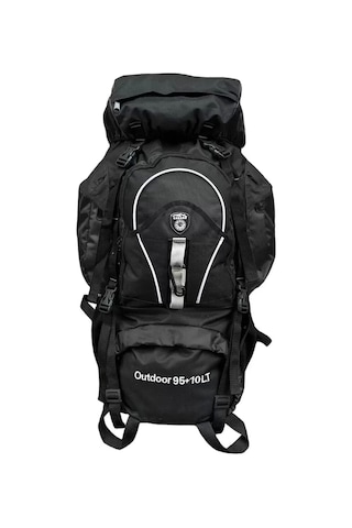 Cakard Siyah Unisex Dağcı Sırt Kamp Çantası 95+10 Lt Siyah
