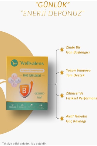 B Well Compound B1 B2 B3 B6 Vitaminleri İçeren 90 Tablet