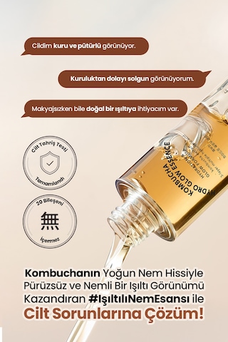 Cilde Parlak Görünüm Kazandıran Aydınlatıcı Ve Nemlendirici Esans T Else Kombucha Hydro Glow Essence