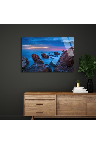 Kayalık Sahil - Cam Tablo - Deg1325 140 X 90 Cm