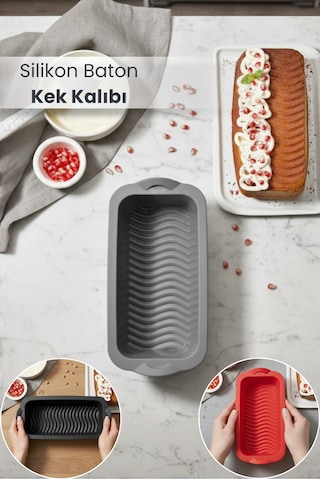 Silikon Fırın - Airfryer Baton Kek Kalıbı - Ekmek Kalıbı - Çok Amaçlı Pişirme Matı Karışık