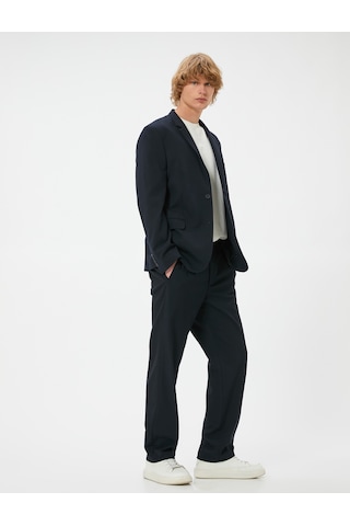 Koton Kumaş Pantolon Düğmeli Cep Detaylı Lacivert 4spm40001hw Lacivert
