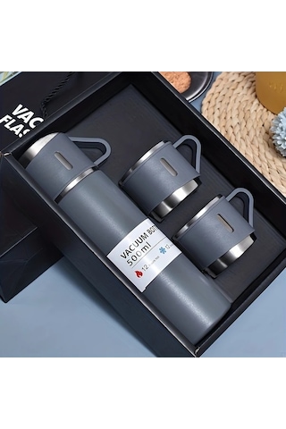 Trendooze 16.9oz Paslanmaz Çelik Gri Seyahat Termos Bardağı Sıcak Soğuk Tutar Gaojunshop01 Set Gri