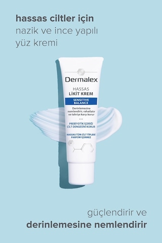 Dermalex Sensitive Nemlendirici Prebiyotik İçerikli Likit Yüz Kremi 50 ML