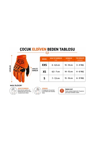Fox Dirtpaw Çocuk Siyah Eldiven