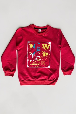 Minik Motion 3'lü Set Çocuk Baskılı 2 İplik Penye Sweatshirt Kırmızı - Siyah - Yeşil