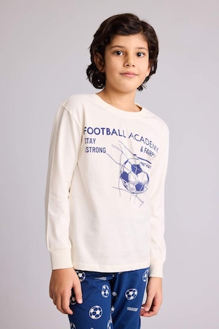 Defacto Regular Fıt 2li Pijama Takımı Erkek Çocuk G9973a826sper98 Ekru-er98
