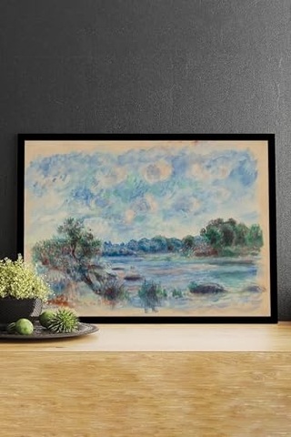 Pster14682 Landscape At Pont - Auguste Renoir Sanatsal Çerçeveli Tablo 40 X 50