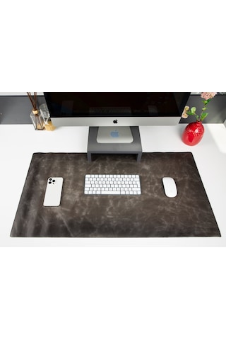 Atelier 91 Ash Gray Leather Desk Mat - Large Large Size