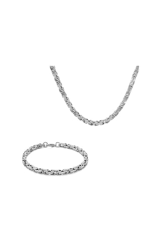 Silver Renk Kalınlık 5 Mm 317L Çelik Kral Zincir&Bileklik Kombini (500208549)