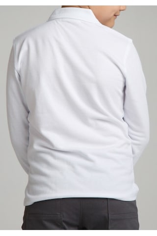 Nacar Store Kız & Erkek Çocuk Uzunkol Polo Yaka Okul T-shırt BEYAZ