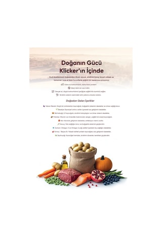Klıcker Kuzulu Yetişkin Köpek Kuru Maması 1 KG
