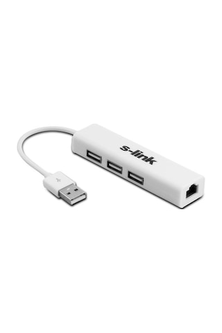 S-Link Sl-U602 USB 2.0*3 Port Hub + Rj45 Ethernet Çevirici