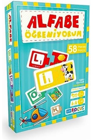 Alfabe Öğreniyorum Puzzle 58 Parça - Blue Focus Alfabe Öğreniyorum Puzzle 58 Parça - Blue Focus