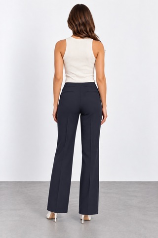 Bihan Store Kadın Beli Lastikli İspanyol Paça Pantolon W27-1592 - Siyah