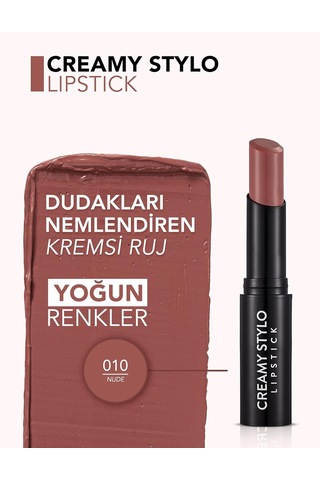 Flormar Yarı Parlak Stick Ruj- Creamy Stylo Lipstick -010 Nude-8682536013703 Genel