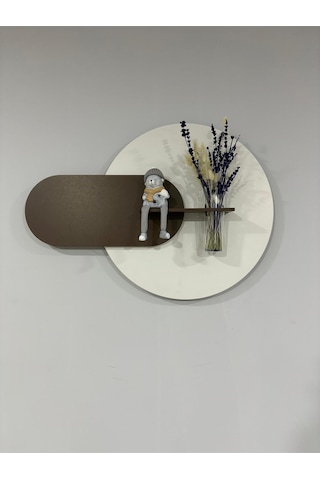 Karanfil Ahşap Pilli Ledli İskandinav Tarzı Salon Duvar Rafı Modern Çiçeklik 50 X 75 Cm Çok Renkli