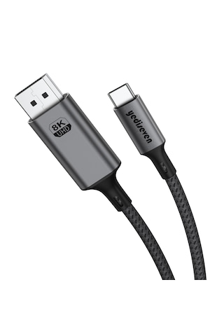 Yediseven Type C To Displayport 1.4 Görüntü Aktarma Kablosu Thunderbolt 3/4 Uyumlu 8k 60hz 4k 144hz 32.4gbps Hbr3 2 Metre