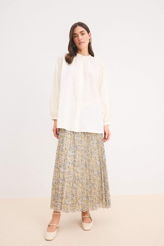 DeFacto Pilise Desenli Şifon Maxi Etek E5454AX25SPGN658 Yeşil