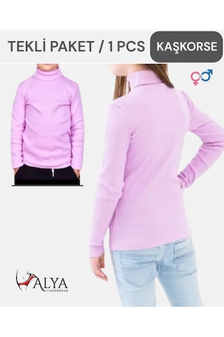Alya Underwear Balıkçı Yaka Pamuklu Fitilli Kumaş Çocuk Kaşkorse Unisex Body LILA