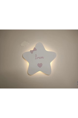 Yıldız Gece Lambası Çocuk Odası Bebek Odası Dekoratif Aydınlatma İsme Özel