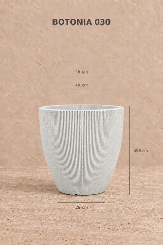 Bostann Dekoratif Saksı - Botonıa 030 - 50l - Beyaz 50 Lt
