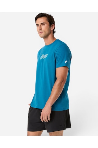 Asics Asıcs Logo Graphıc Tee Erkek Yeşil Kısa Kollu Tshirt 2031f334-400