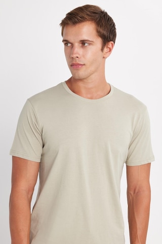Tudors Unisex Slim Fit Dar Kesim %100 Pamuk Yumuşak Dokulu Yeşil Bisiklet Yaka Tişört-34605 Yeşil